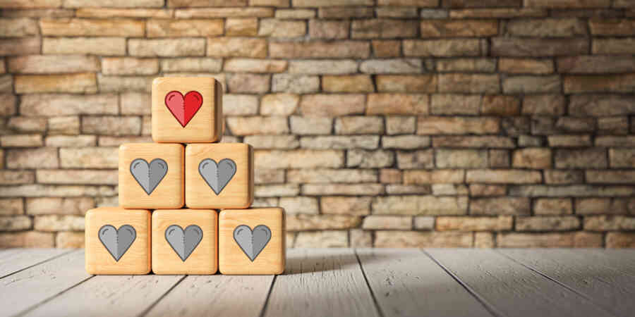 Stacked Building Blocks with Hearts Image